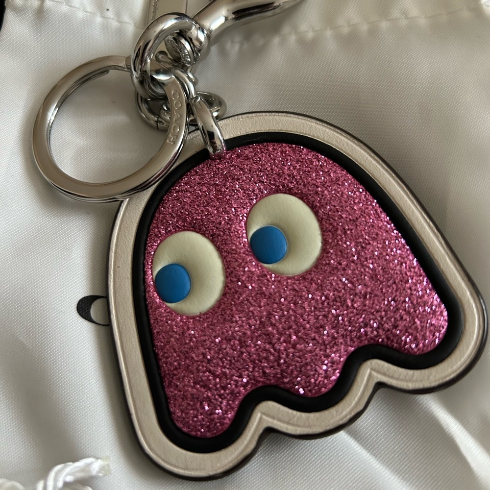 Coach x Ms. Pac-Man Pink Ghost Keychain